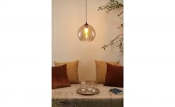 Pendelleuchte, 1-flammig, Glas graphitfarben