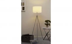 KHG Dreibein-Stehleuchte, 1-flammig, Stoffschirm weiß