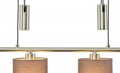 KHG Pendelleuchte, 4-flammig, Nickel matt, Stoffschirme grau -Innenleuchten Verkaufsladen 11684530 5 202006091055