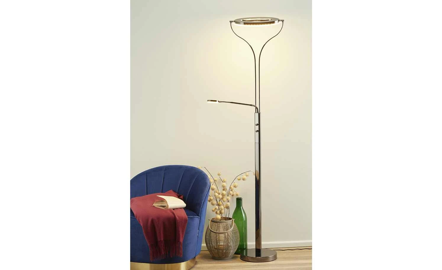 Meisterleuchten LED-Deckenfluter, 2-flammig, schwarz/chrom 3 Meisterleuchten LED-Deckenfluter, 2-flammig, schwarz/chrom – Bild 3