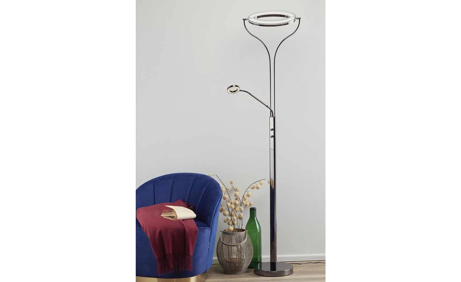 Meisterleuchten LED-Deckenfluter, 2-flammig, schwarz/chrom 4 Meisterleuchten LED-Deckenfluter, 2-flammig, schwarz/chrom – Bild 4