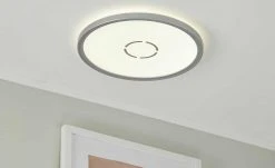 LED-Deckenleuchte,silber mit Hintergrundbeleuchtung | silberfarben