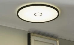 LED-Deckenleuchte, schwarz mit Hintergrundbeleuchtung