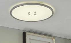 LED-Deckenleuchte, silber mit Hintergrundbeleuchtung | silberfarben