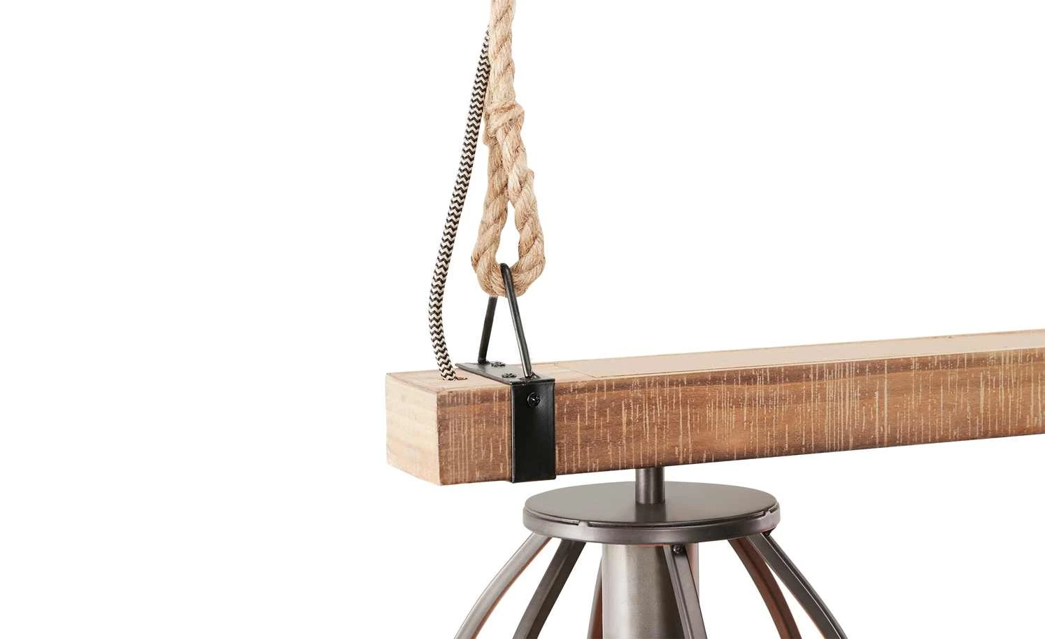 Pendelleuchte, 3-flammig, Metall / Holz schwarz 5 Pendelleuchte, 3-flammig, Metall / Holz schwarz – Bild 5