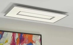 Fischer-Honsel LED-Deckenleuchte, silberfarben mit Fernbedienung