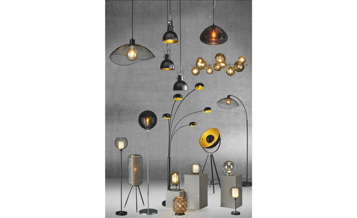 Stehleuchte, 1-flammig, Metall Schwarz / Gold 2 Stehleuchte, 1-flammig, Metall Schwarz / Gold – Bild 2