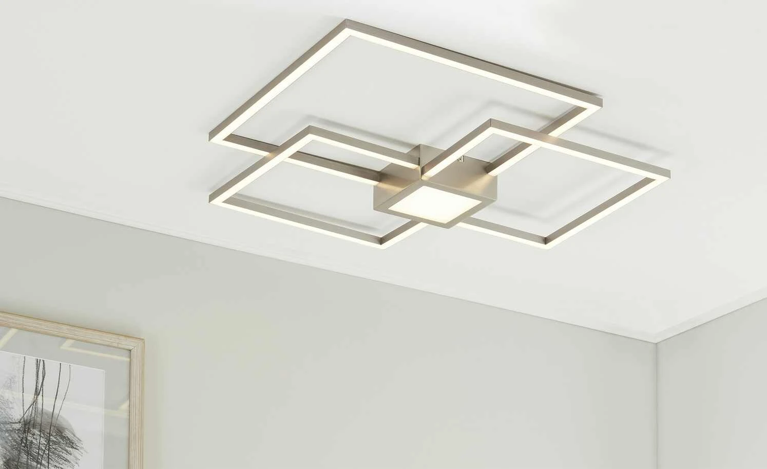 Trio LED-Deckenleuchte Nickel matt | silberfarben 1 Trio LED-Deckenleuchte Nickel matt | silberfarben