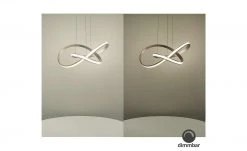 Paul Neuhaus Smart Home-Pendelleuchte, Nickel matt, geschwungen