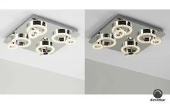 Paul Neuhaus Smart Home-Deckenleuchte, 4-flammig, chrom