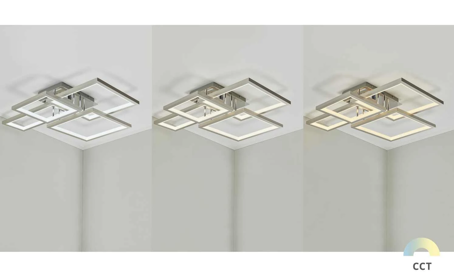 KHG LED-Deckenleuchte, 4-flammig, chrom, ´eckig´ 1 KHG LED-Deckenleuchte, 4-flammig, chrom, ´eckig´