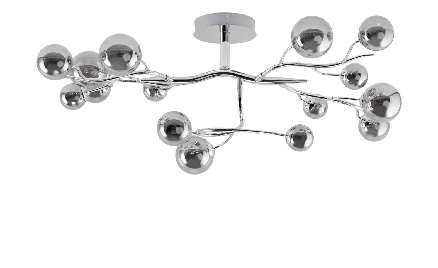 KHG Deckenleuchte, 15-flammig, chrom / Glaskugeln in Rauchglas 4 KHG Deckenleuchte, 15-flammig, chrom / Glaskugeln in Rauchglas – Bild 4