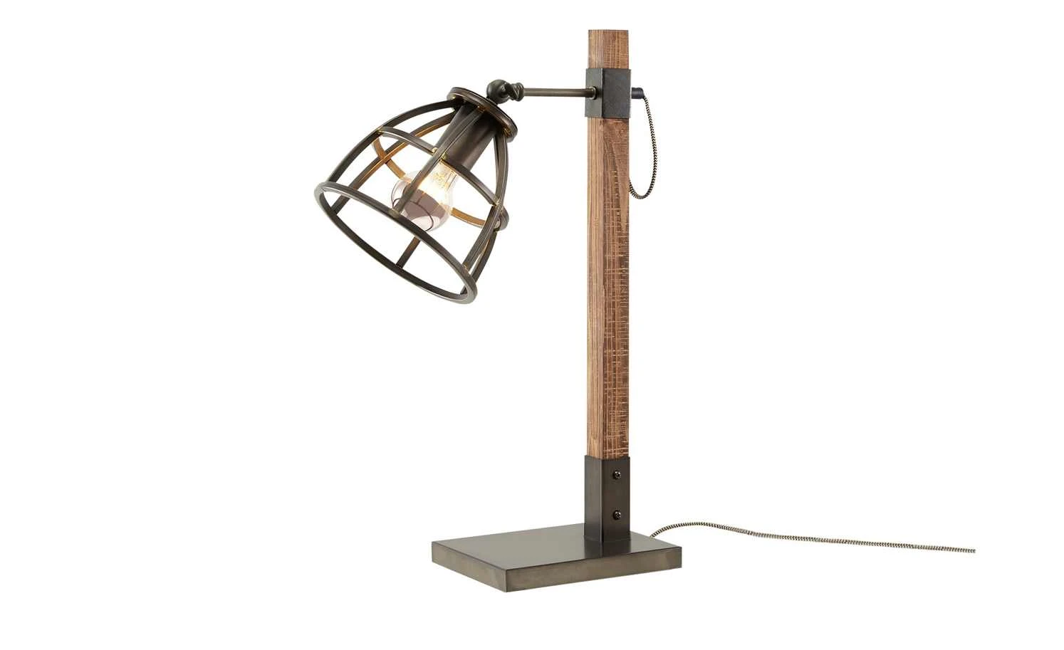 Tischleuchte, 1-flammig, Holz / Metall schwarz 4 Tischleuchte, 1-flammig, Holz / Metall schwarz – Bild 4