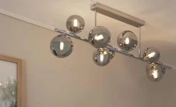 Meisterleuchten Deckenleuchte, 9-flammig, chrom, Rauchglas-Kugeln -Innenleuchten Verkaufsladen 11685424 4 202012042237