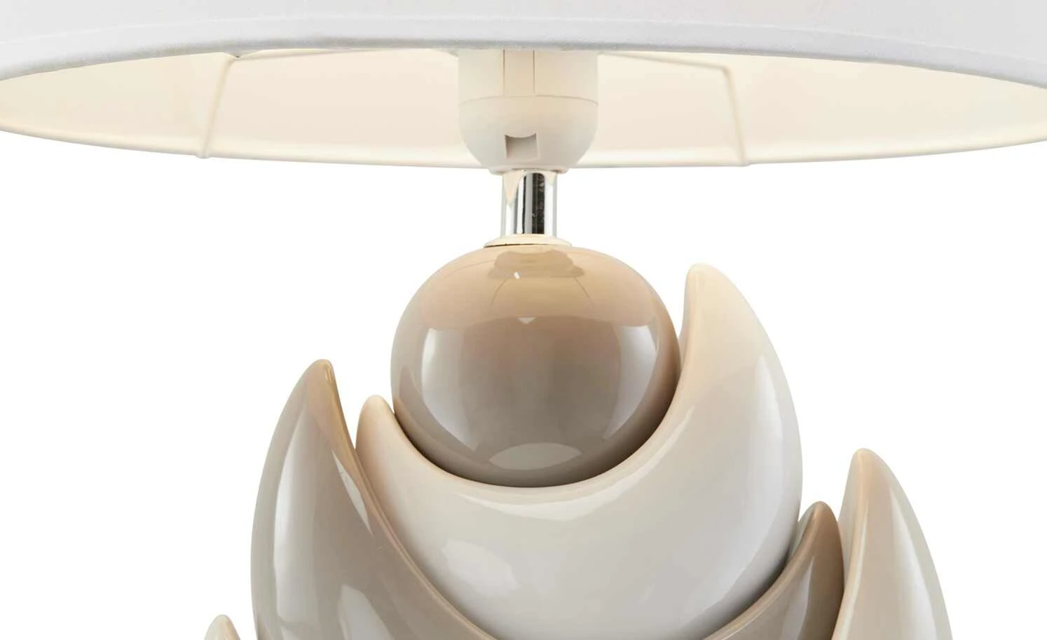 KHG Keramik-Tischleuchte, 1-flammig, grau/weiß 5 KHG Keramik-Tischleuchte, 1-flammig, grau/weiß – Bild 5