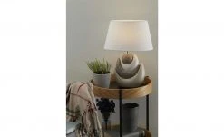 KHG Keramik-Tischleuchte, 1-flammig, grau/weiß