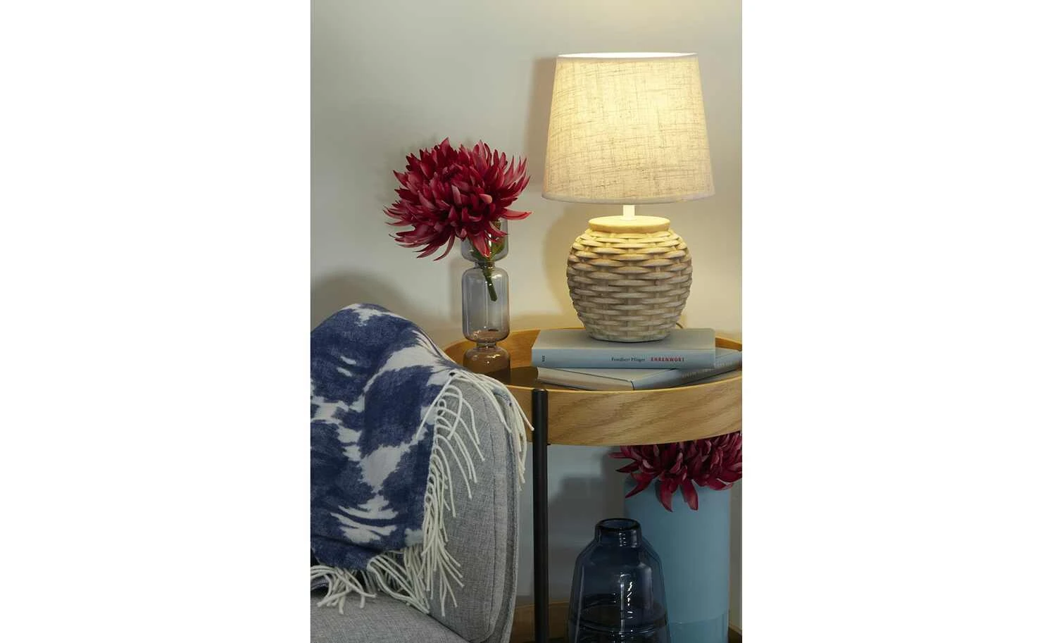 KHG Keramik-Tischleuchte, 1-flammig in Korboptik 1 KHG Keramik-Tischleuchte, 1-flammig in Korboptik