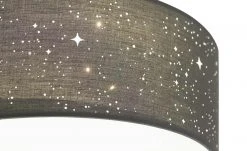 KHG LED-Deckenleuchte, Stoffschirm grau mit Glitzereffekt -Innenleuchten Verkaufsladen 11685509 2 202103151242