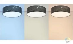 KHG LED-Deckenleuchte, Stoffschirm grau mit Glitzereffekt