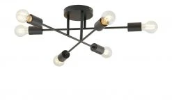 HOME STORY Deckenleuchte, 6-flammig, Schwarz -Innenleuchten Verkaufsladen 11685525 1 202101041431