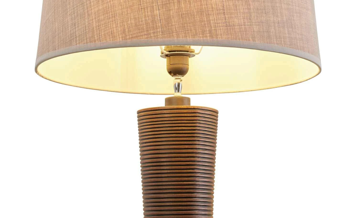 HOME STORY Stehleuchte, 1-flammig, Stoffschirm natur | Braun 4 HOME STORY Stehleuchte, 1-flammig, Stoffschirm natur | Braun – Bild 4