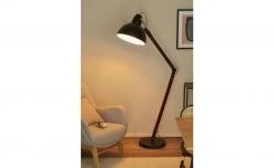 KHG Stehleuchte, 1-flammig, Holz/Metall, Schwarz