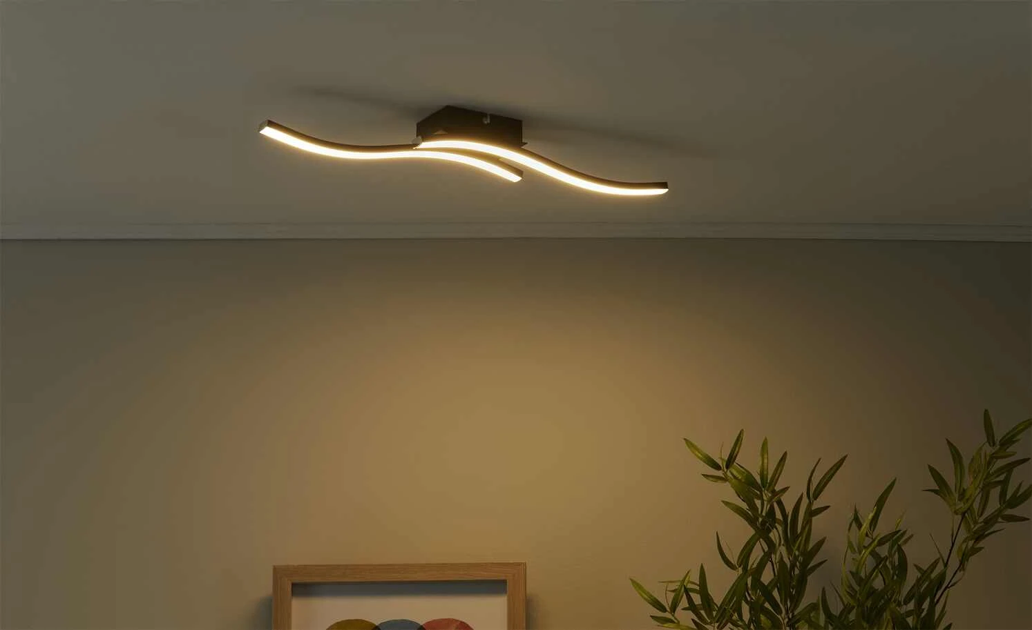 Trio LED-Deckenleuchte, 2-flammig, schwarz 1 Trio LED-Deckenleuchte, 2-flammig, schwarz