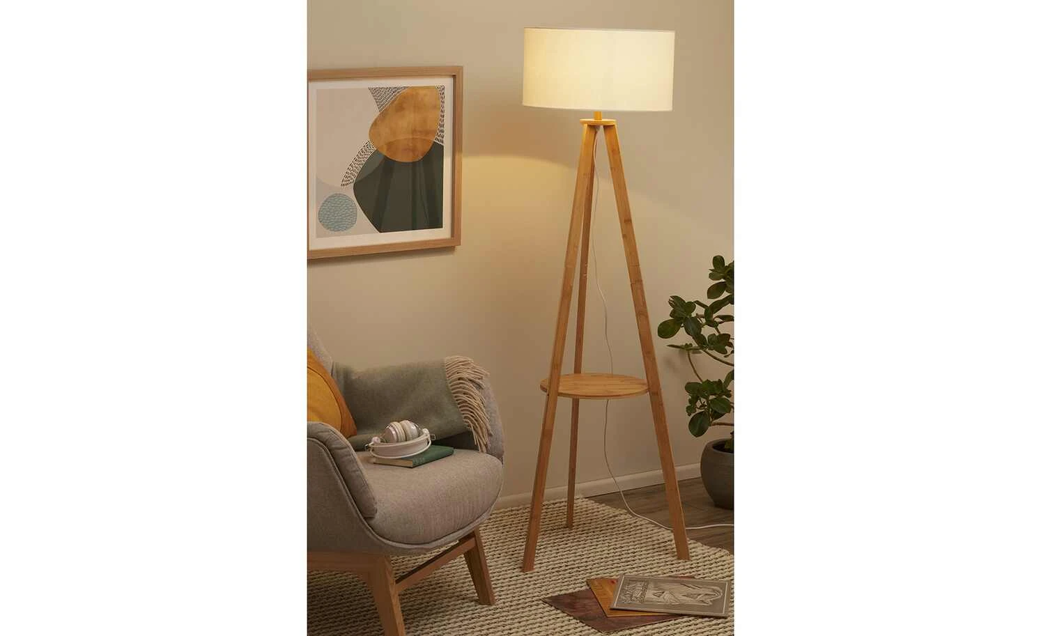 KHG Bambus-Stehleuchte, 1-flammig 1 KHG Bambus-Stehleuchte, 1-flammig