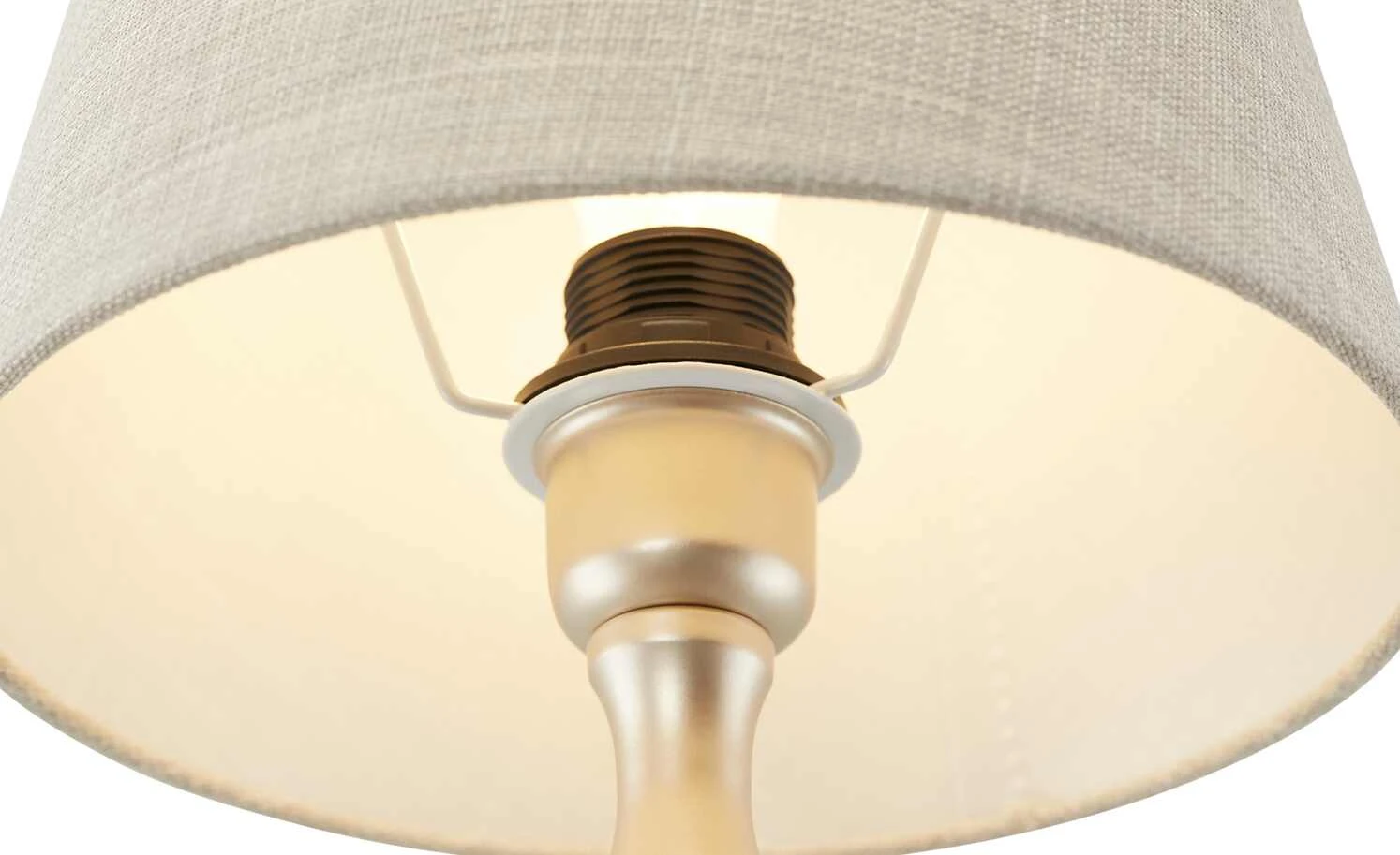 Tischleuchte, 1-flammig, Stoffschirm grau `mittel´ | 41|cm 6 Tischleuchte, 1-flammig, Stoffschirm grau `mittel´ | 41|cm – Bild 6