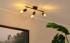 Deckenstrahler, 3-flammig, Draht schwarz