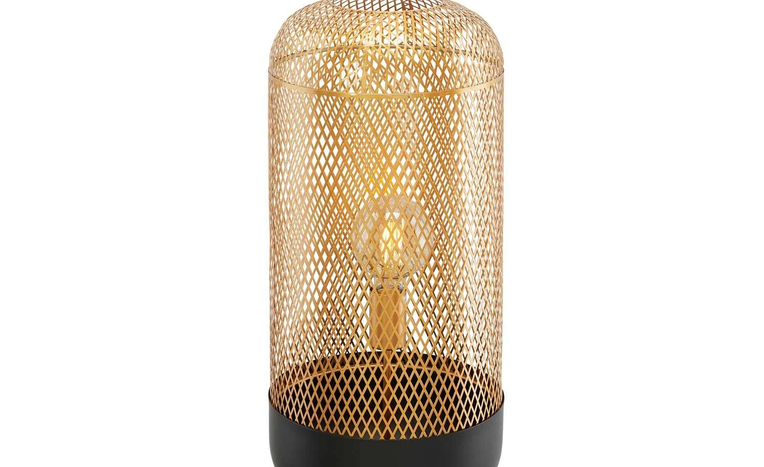 Stehleuchte, 1-flammig, Metallkorb goldfarben 6 Stehleuchte, 1-flammig, Metallkorb goldfarben – Bild 6