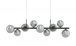 Meisterleuchten Pendelleuchte, 9-flammig, schwarzchrom, Rauchglas -Innenleuchten Verkaufsladen 11685858 8 202209022236