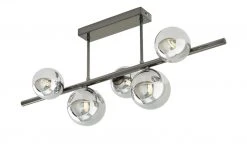 Meisterleuchten Deckenleuchte, 5-flg. schwarzchrom/Rauchglas -Innenleuchten Verkaufsladen 11685859 2 202107081239