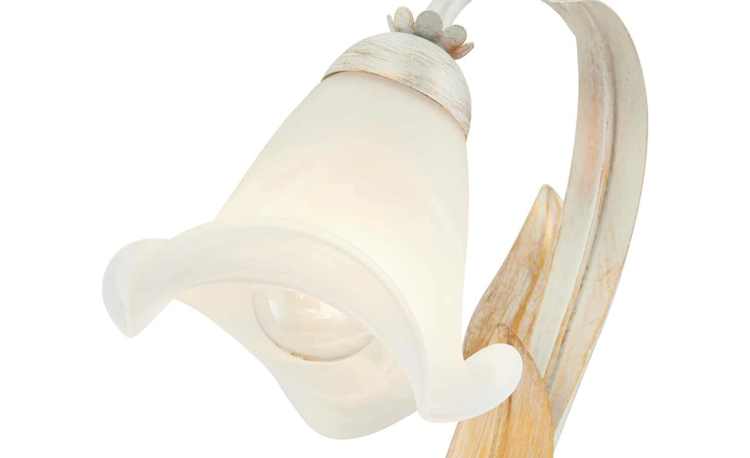 Tischleuchte, 1-flammig, weiß/ goldfarbend abgesetzt 4 Tischleuchte, 1-flammig, weiß/ goldfarbend abgesetzt – Bild 4