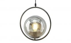 KHG Pendelleuchte, 1-flammig, schwarz-chrom mit Rauchglas -Innenleuchten Verkaufsladen 11685908 5 202107052232