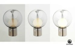 Meisterleuchten LED-Tischleuchte, 1-flammig, Kugel in Rauchglas