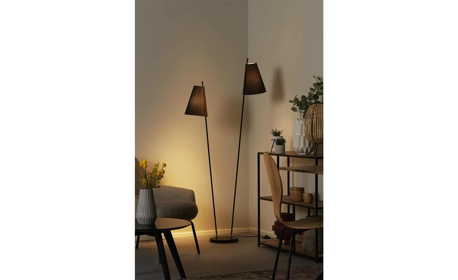 KHG Stehleuchte, 2-flammig, schwarz 1 KHG Stehleuchte, 2-flammig, schwarz