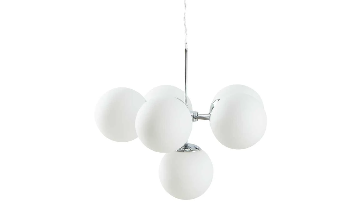 Meisterleuchten Pendelleuchte, 6-flammig, chrom/ Glaskugel 2 Meisterleuchten Pendelleuchte, 6-flammig, chrom/ Glaskugel – Bild 2