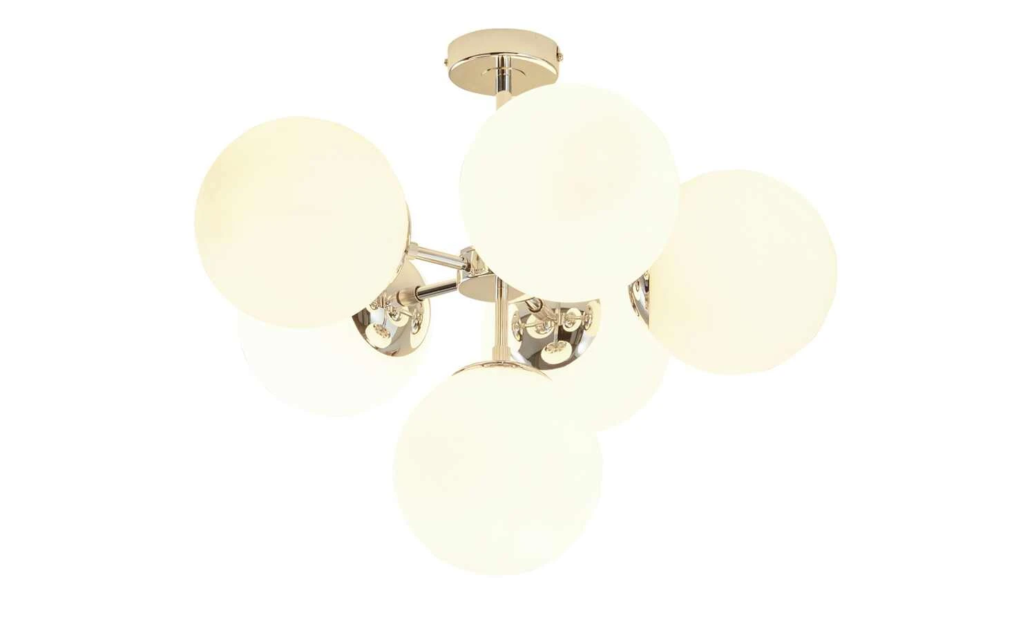 Meisterleuchten Deckenleuchte, 6-flammig, chrom/ Glaskugel 3 Meisterleuchten Deckenleuchte, 6-flammig, chrom/ Glaskugel – Bild 3