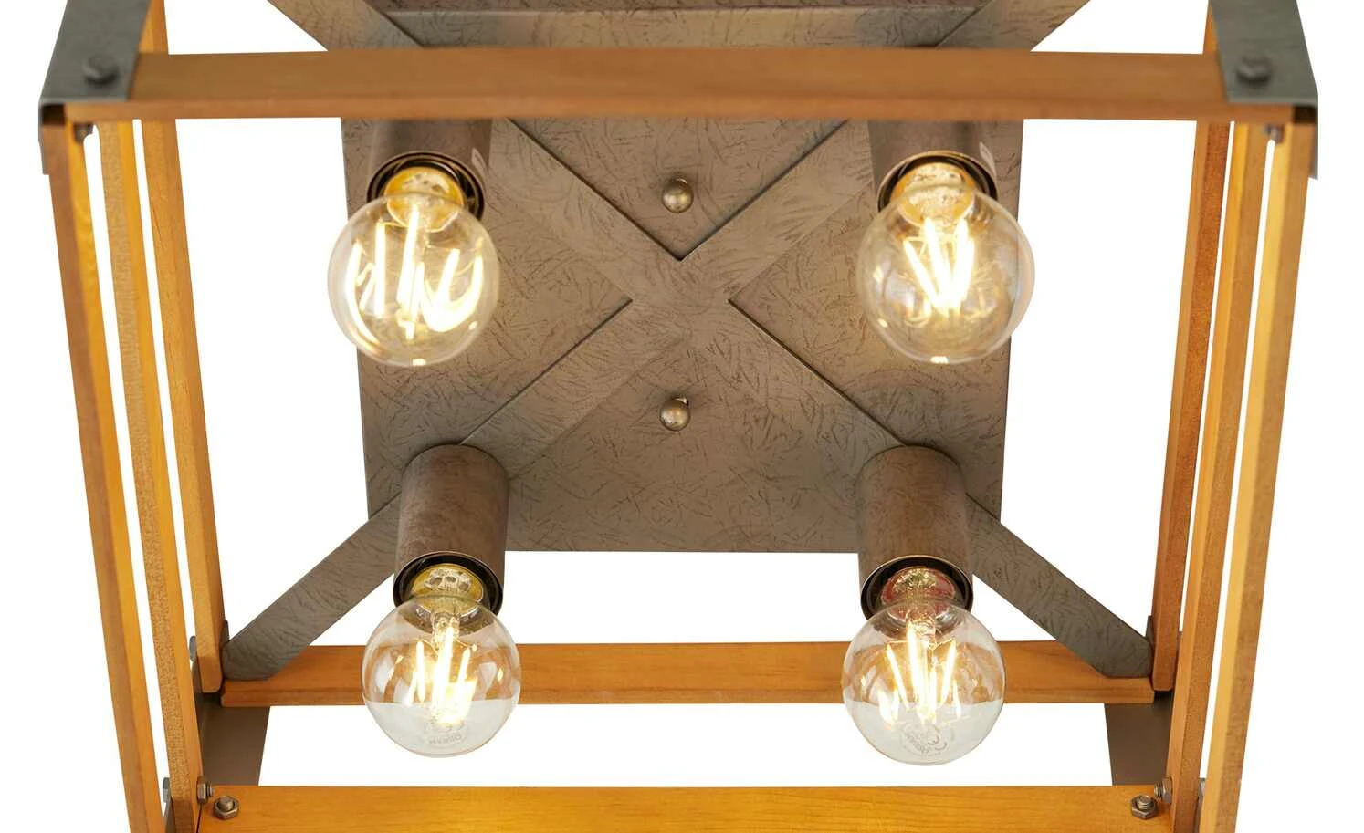 Trio Deckenleuchte, 4-flammig, Paletten-Optik 3 Trio Deckenleuchte, 4-flammig, Paletten-Optik – Bild 3