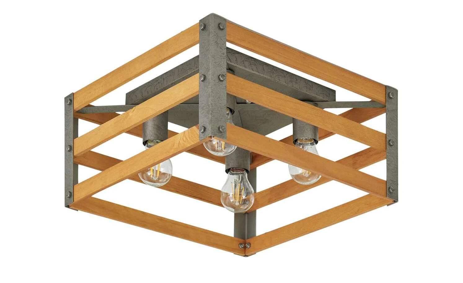 Trio Deckenleuchte, 4-flammig, Paletten-Optik 2 Trio Deckenleuchte, 4-flammig, Paletten-Optik – Bild 2