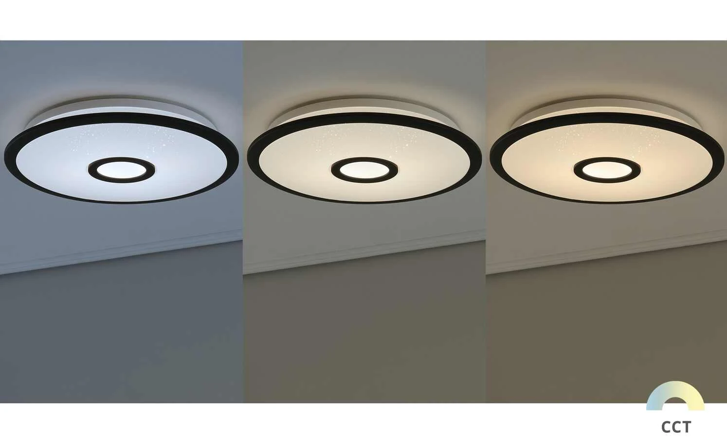 Trio LED-Deckenleuchte weiß/schwarz klein | 18|W 1 Trio LED-Deckenleuchte weiß/schwarz klein | 18|W