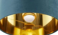 Fischer-Honsel Pendelleuchte, 1-flammig, türkis Samt `groß` | Blau -Innenleuchten Verkaufsladen 11686070 4 202104132232