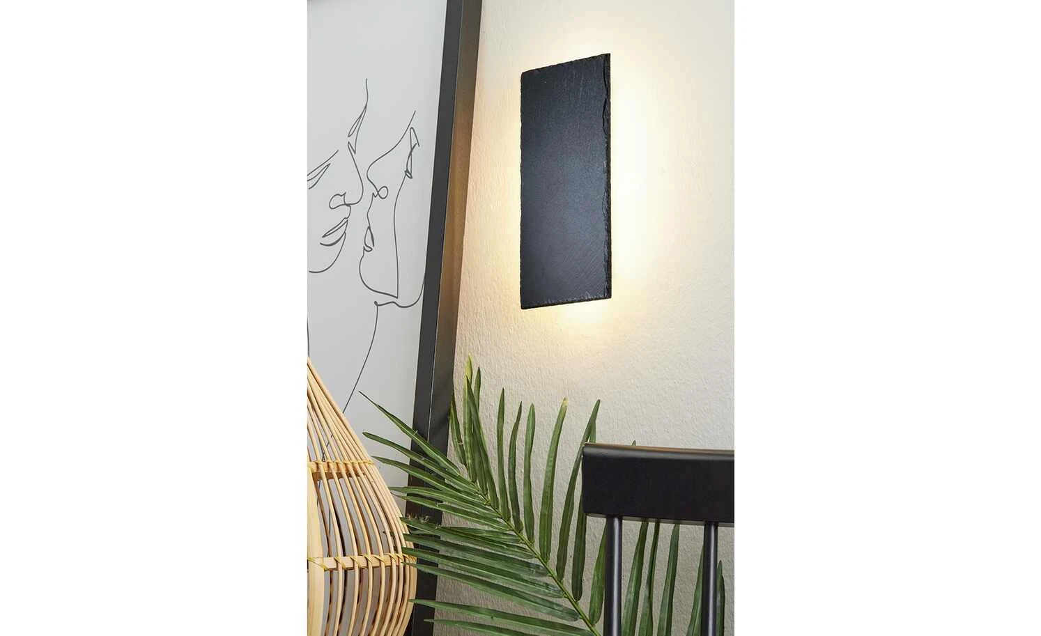 Trio Schiefer-Wandleuchte, 1-flammig, eckig 2 Trio Schiefer-Wandleuchte, 1-flammig, eckig – Bild 2