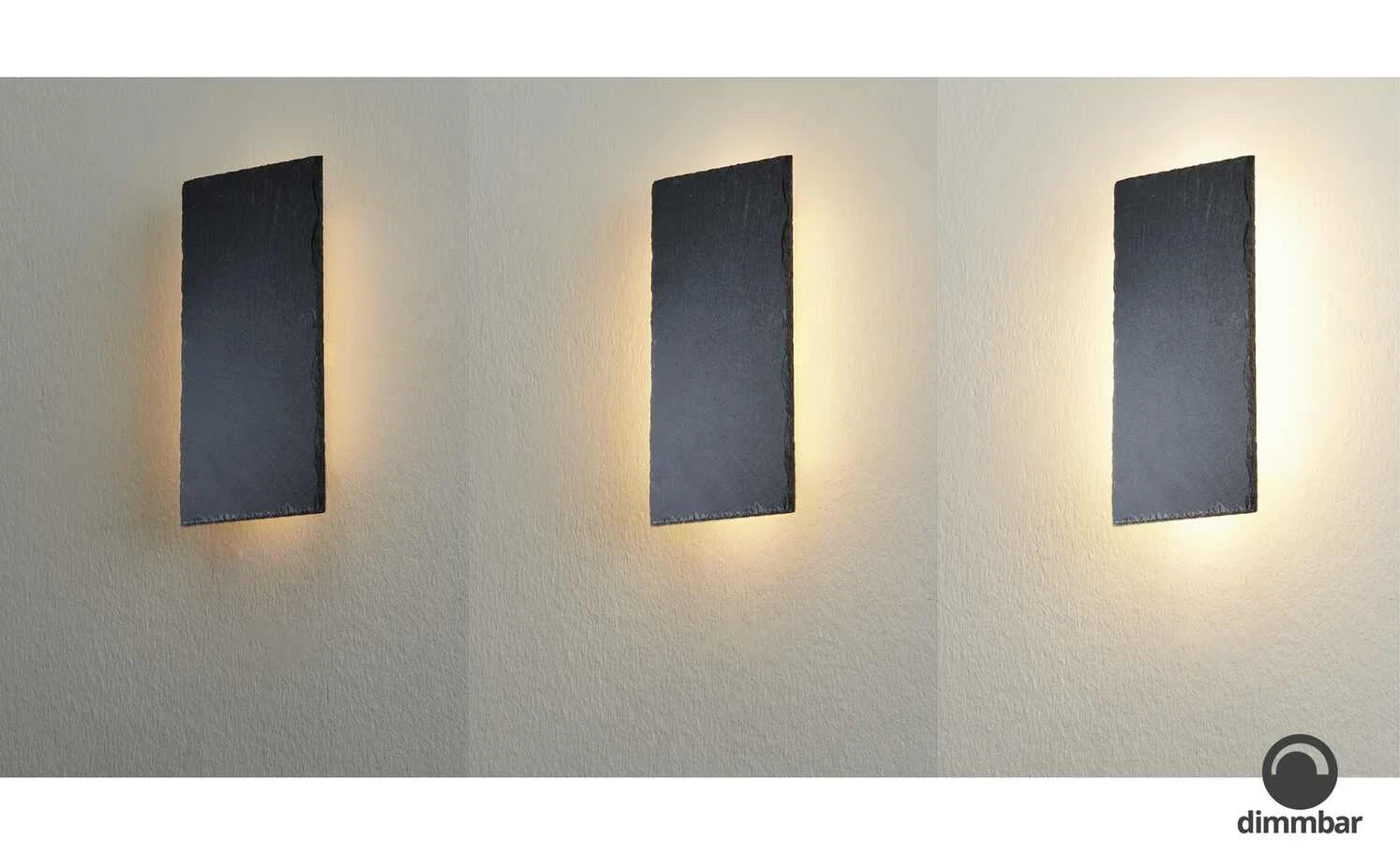 Trio Schiefer-Wandleuchte, 1-flammig, eckig 1 Trio Schiefer-Wandleuchte, 1-flammig, eckig