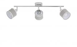 Wofi Strahler 3-flammig, chrom/ Stoffschirm grau -Innenleuchten Verkaufsladen 11686184 2 202103152232