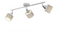 Wofi Strahler 3-flammig, chrom/ Stoffschirm grau -Innenleuchten Verkaufsladen 11686184 5 202103152232