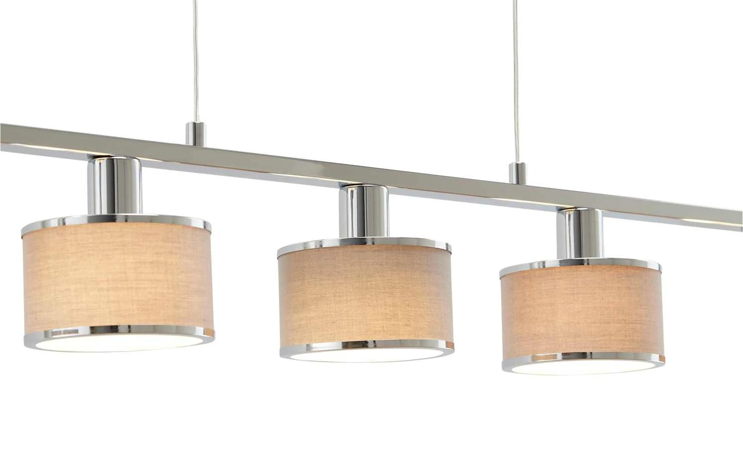 Wofi Pendelleuchte, 5-flammig, Stoffschirm grau/chrom 6 Wofi Pendelleuchte, 5-flammig, Stoffschirm grau/chrom – Bild 6