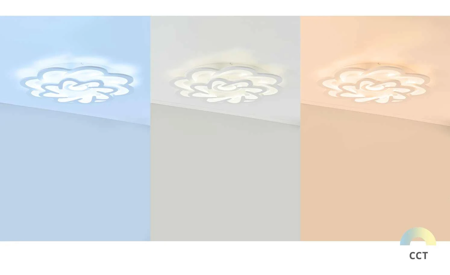 Wofi LED-Deckenleuchte, Weiß `Blume´ 2 Wofi LED-Deckenleuchte, Weiß `Blume´ – Bild 2