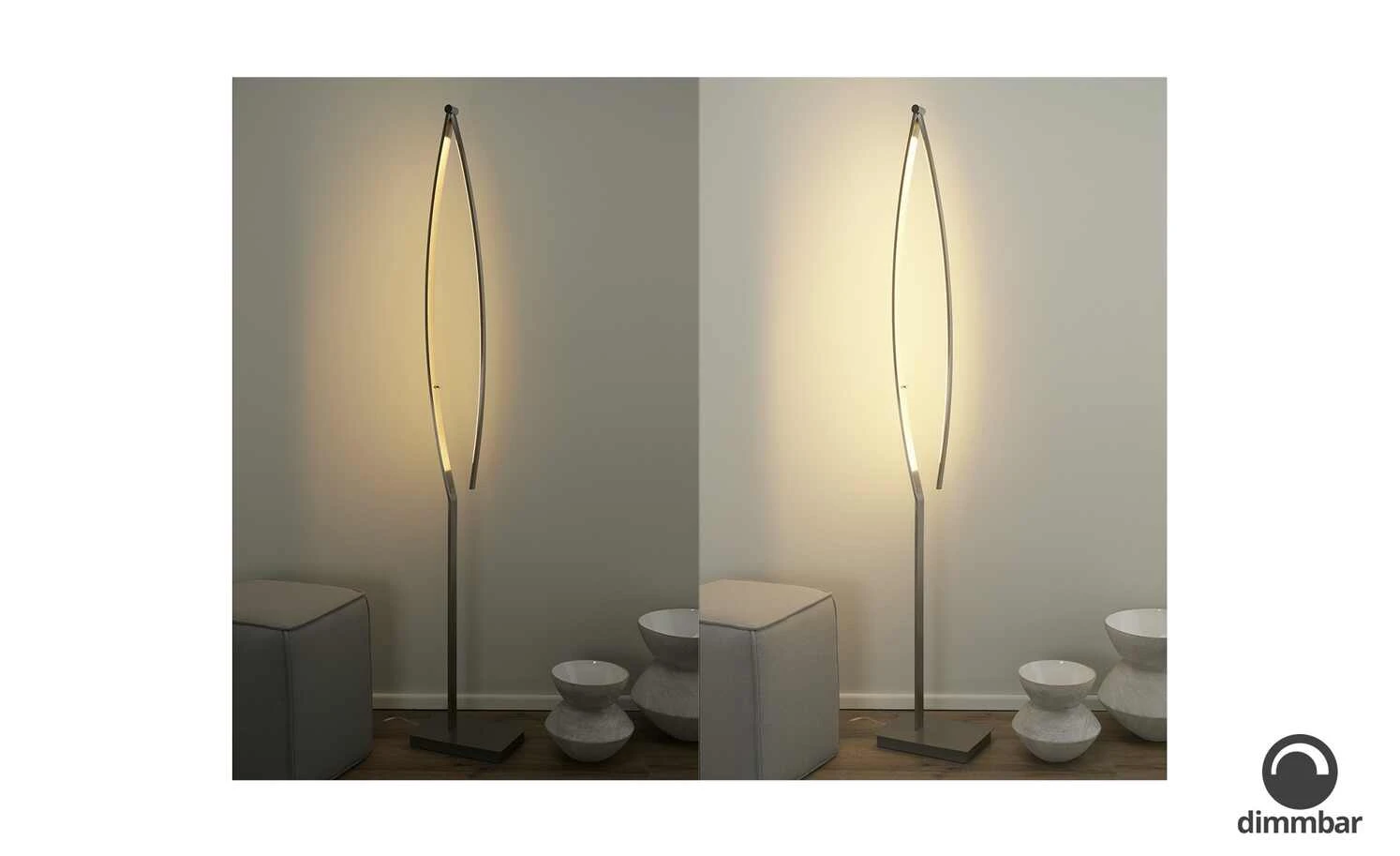 B-Leuchten LED-Stehleuchte, 1-flammig, Nickel-matt | silberfarben 2 B-Leuchten LED-Stehleuchte, 1-flammig, Nickel-matt | silberfarben – Bild 2